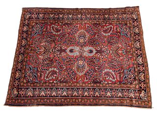 Persian Sarouk Handwoven Wool Rug, W 5' 3'' L 6' 2.5''