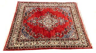 Persian Kerman Design Hand Woven Wool Oriental Rug Ca. 1950, W 7.9' L 10.2'