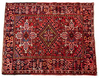 Semi Antique Persian Karajeh/Heriz Handwoven Wool Rug, C. 1930/40, W 3' 10" L 4' 6"