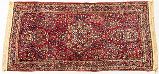 Semi Antique Persian Sarouk Handwoven Wool Rug, C. 1930/40, W 2' 6" L 5'