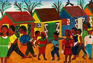 Charles Anatole (1922-1979) Cap-Haïtien Street Scene