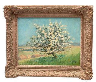 L. Thely Oil on Canvas "Spring Blossoms", H 14" W 18"