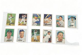 Bowman Baseball Card Collection, 1951 (10) And 1952 (1), H 3" W 2" 11 pcs