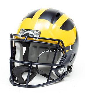 University of Michigan, Blake Corum Autographed Replica Football Helmet, H 10" W 9.5" Depth 12"
