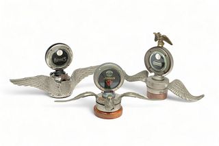 Collection of Three Motor Mascots Mounted with Boyce Motometers, Ca. 1920s, 3 pcs