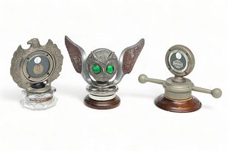 Collection of Three Motor Mascots with Mounted Boyce Motometers, Ca. 1920s, 3 pcs