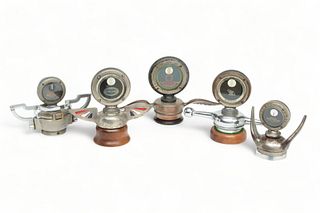 Collection of Five Motor Mascots with Boyce Motometers, Ca. 1920s, 5 pcs