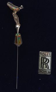 Rolls Royce 'Spirit of Ecstasy' Sterling Silver And Stainless Steel Letter Opener, Ca. 1970s, L 6.25"