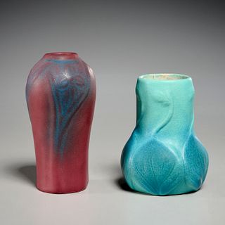 Van Briggle, (2) cabinet vases