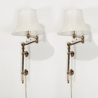 Pair Ralph Lauren 'Sargent' swing arm wall lamps