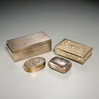 Group (4) English & Continental silver boxes