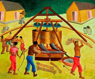 Jn G. Joseph (Haitian, 20th c.) Sugar Cane Slavery