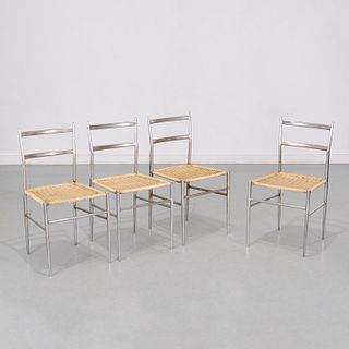 Set (4) Superleggera style chrome chairs