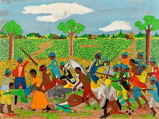 J. Fontil (Haitian/Cap-Haïtien, 20th c.) Haitian Revolutionary Army Battle in 1804