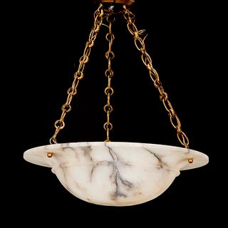 Art Deco alabaster bowl pendant chandelier