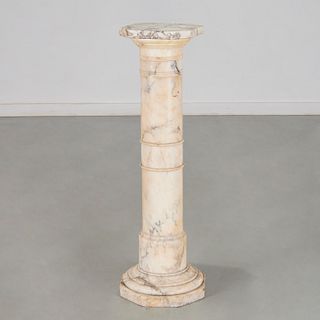 Antique Italian alabaster column pedestal