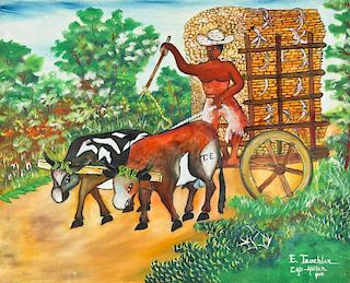 E. Teuchler (Haitian/Cap-Haïtien) Ox Cart