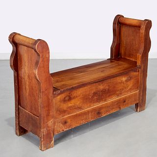 Louis Philippe walnut storage bench