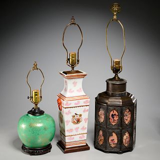 Group (3) Chinese style table lamps