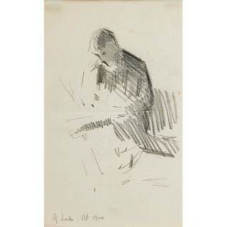 George Luks, pencil drawing, 1924
