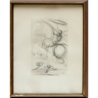 Salvador Dali, "Don Quixote" etching