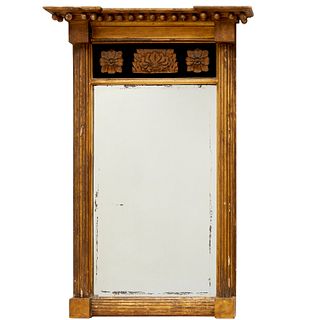 American Classical giltwood tabernacle mirror