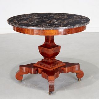 American Empire marble top center table