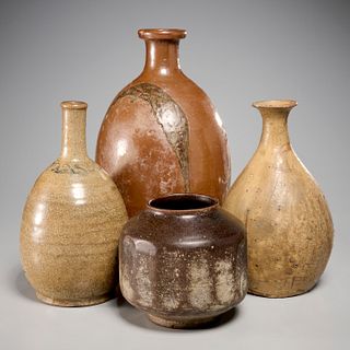 (4) antique Japanese & Korean pottery vessels