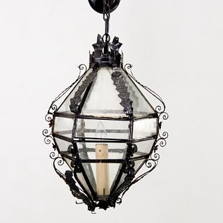 Antique Italian Rococo tole ceiling lantern