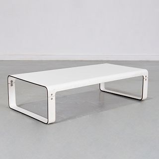 Custom Modernist white laminate coffee table