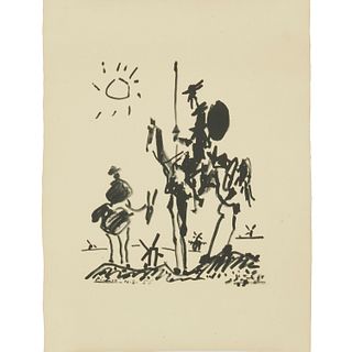 After Picasso, "Don Quixote y Sancho" lithograph