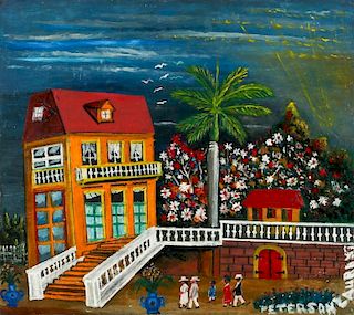 Peterson Laurent (Haitian/St. Marc, 1888-1958) Boardwalk Houses