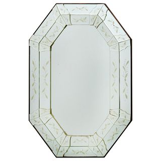 Old Venetian style octagonal mirror
