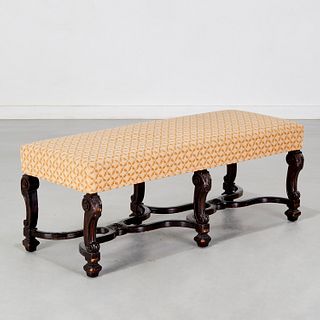 Louis XIV style upholstered bench