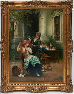Samuel Luke Fildes (after), oil/acrylic on canvas