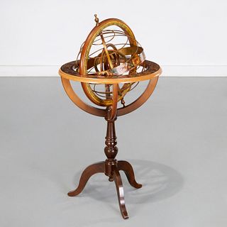 French style Ptolemaic armillary sphere on stand