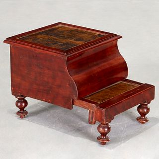 Victorian mahogany bed steps with chamber pot