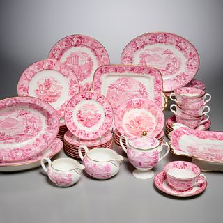 Partial Wedgwood puce dinner service