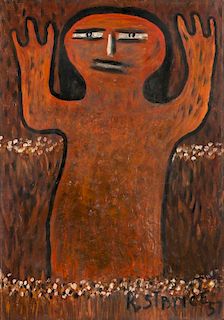 Robert St. Brice (1893-1973) Woman with Raised Arms, 1957