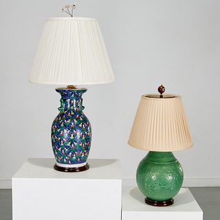 (2) Chinese porcelain table lamps