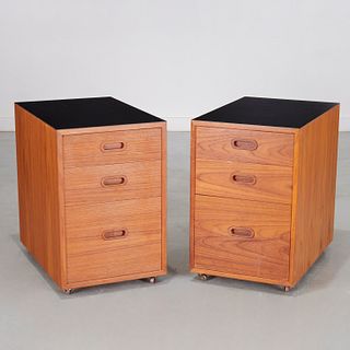 Pair Danish Modern style teak chests