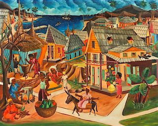 Pauléus Vital (Haitian/Jacmel, 1918-1984) Jacmel Market