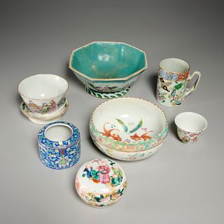 Antique Chinese enameled porcelain group