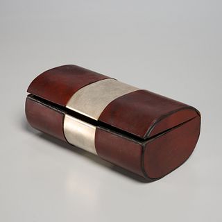 Gabriella Crespi, leather and metal box, signed