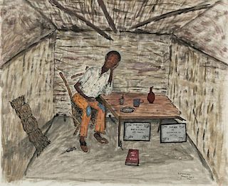 Edger Jean-Baptiste (Haitian/Bainet, 1917-1992) Art de Vivre Diploma, 1975