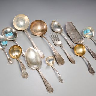 Group American sterling silver serving flatware