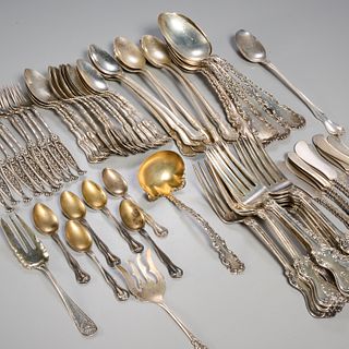 Mixed lot (75) pieces sterling silver flatware