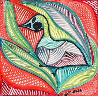 Toussaint St. Pierre (1923-1985) Bird in Leaves
