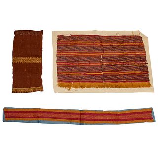 (3) Pre-Columbian textile fragments