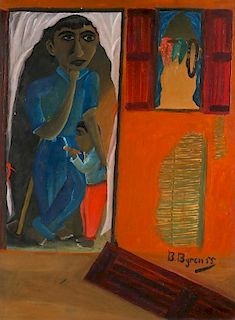 Bourmond Byron (Haitian/Jacmel, 1920-2004) Father and Child, 1955